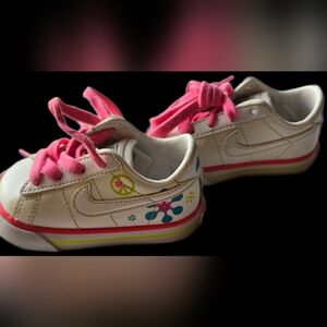 Nike Kids' White and Pink Sneakers